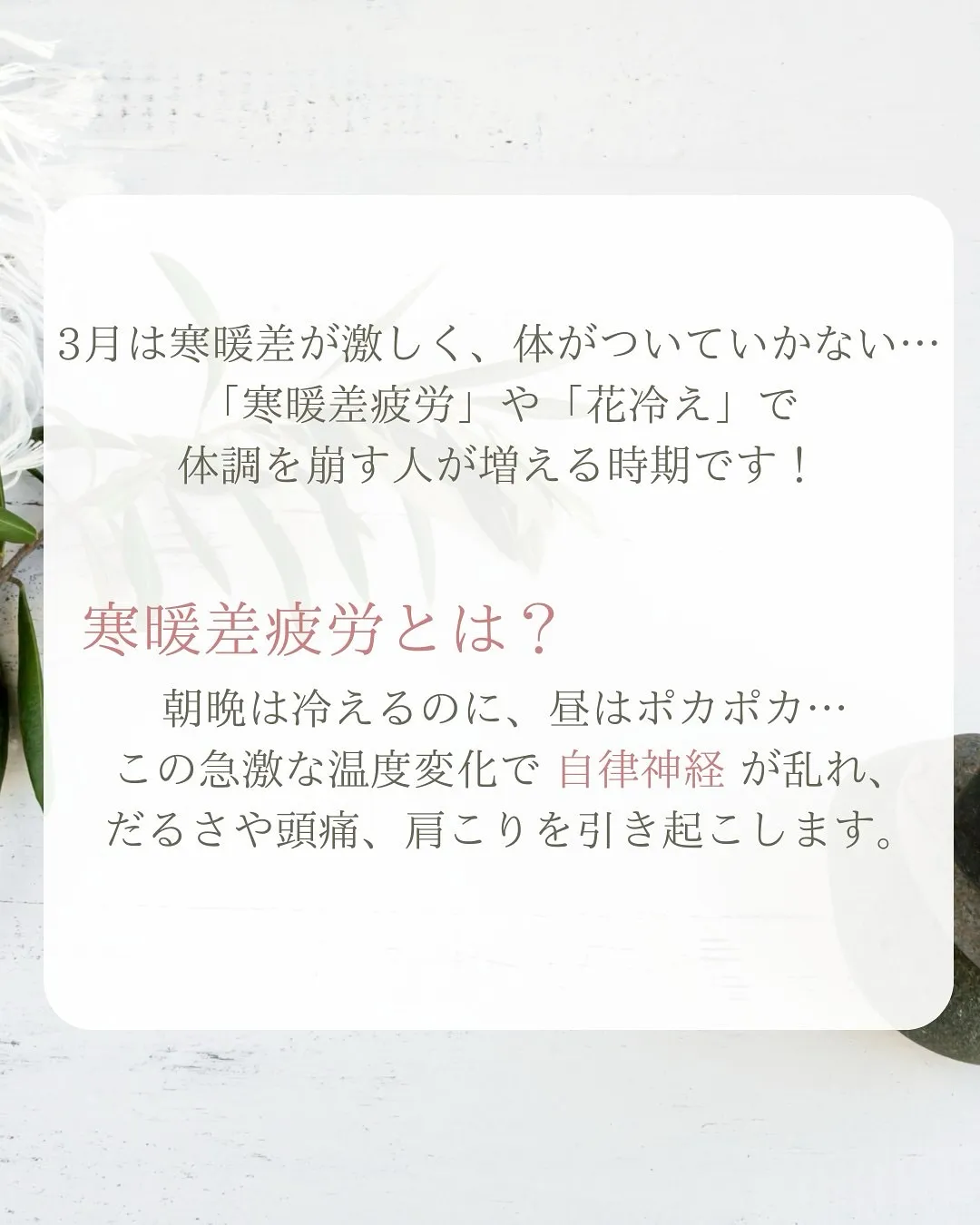 🌸 春の寒暖差、体調崩してない？簡単にできる対策3選🌸